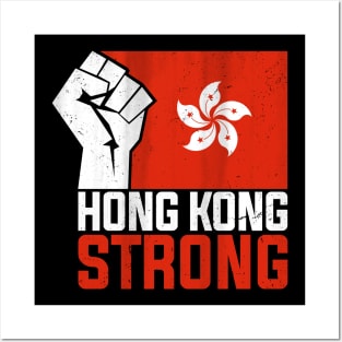 Free Hong Kong Strong Democracy Now Resist Posters and Art